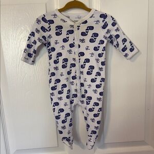 Roller Rabbit Kids Footie with Purple and White Design